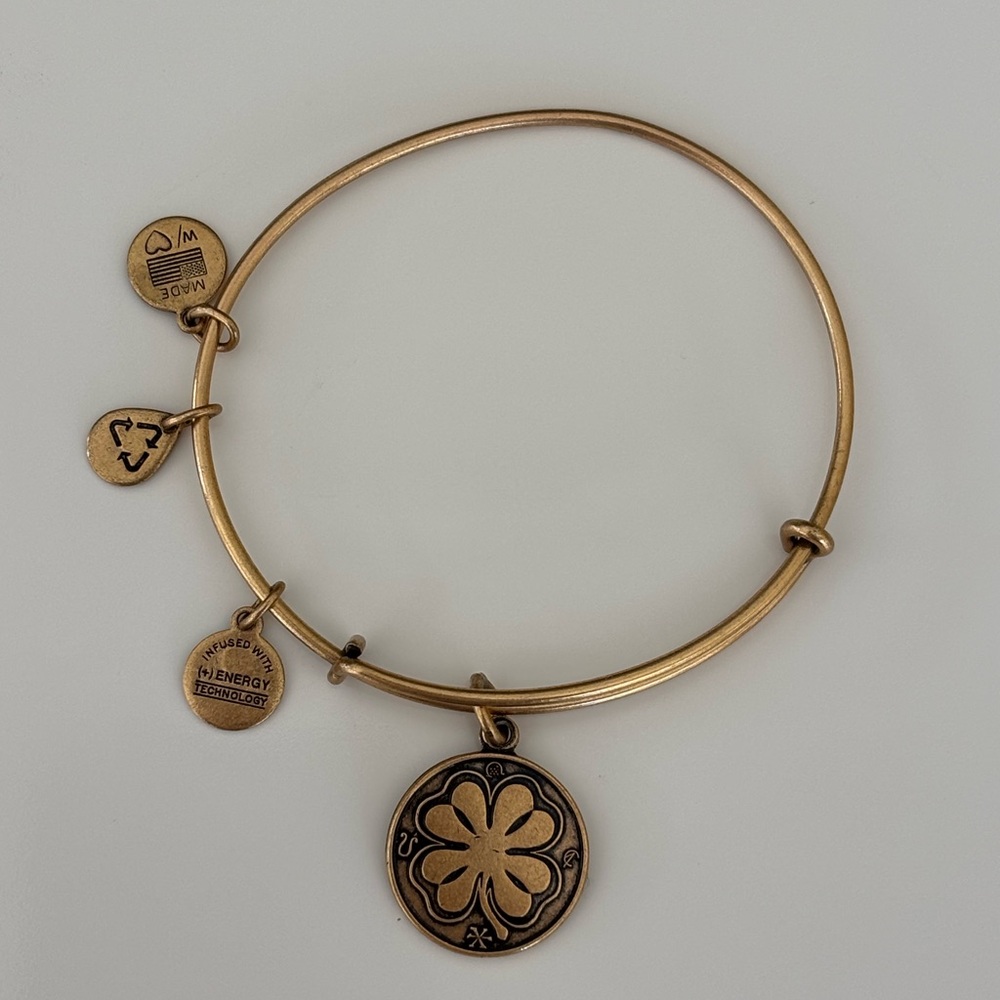 ALEX AND ANI Gold tone 4-Leaf Clover Charm Bracelet